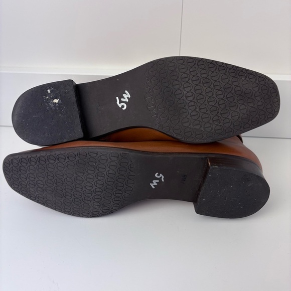 Talbots Brown Leather Ankle Boots with Gold Buckle Accent - Picture 6 of 8